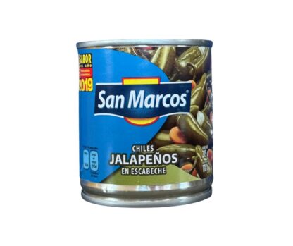 San Marcos Jalapeño Paprika in eingelegter Sauce Nettoinhalt 215g, Abtropfmasse 118g.